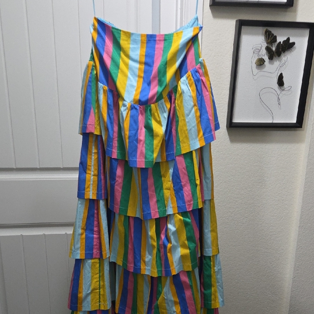 Multicolor Tiered Ruffle Maxi Skirt - Picture 4 of 6